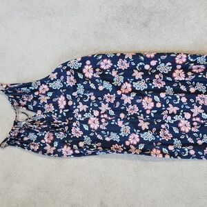 GAP Sleeveless Trapeeze Flowered Blue Straight Mini Dress - Medium